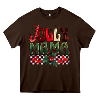 Chocolate Brown Christmas jolly mama Heavy Core Tee - BarkalooDesign