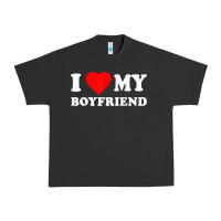 Pigment Black I Love My Boyfriend T-Shirt Urban Heavy Tee - PixelWave