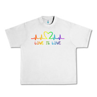 Lunar Rock LGBT Love Rainbow Heartbeat Urban Heavy Tee - PixelWave