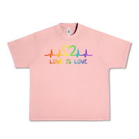 Lgbt Love Rainbow Heartbeat Urban Heavy Tee | Teevron