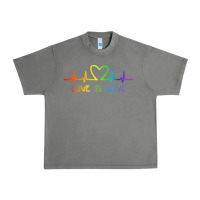 Tornado LGBT Love Rainbow Heartbeat Urban Heavy Tee - PixelWave