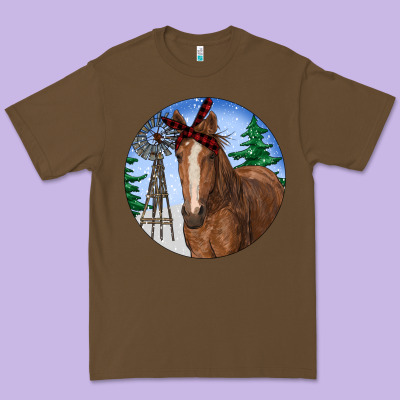 Horse Christmas Premium Tee Designed By Ranaportraitstore