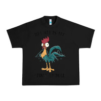 Black Moana Hei Hei Is My Spirit Animal Portrait Urban Heavy Tee - PixelWave