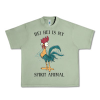 Oil Green Moana Hei Hei Is My Spirit Animal Portrait Urban Heavy Tee - PixelWave