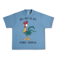 Pebble Blue Moana Hei Hei Is My Spirit Animal Portrait Urban Heavy Tee - PixelWave