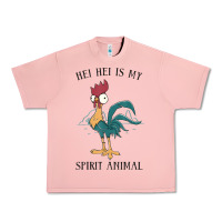 Salmon Moana Hei Hei Is My Spirit Animal Portrait Urban Heavy Tee - PixelWave