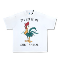 White Moana Hei Hei Is My Spirit Animal Portrait Urban Heavy Tee - PixelWave
