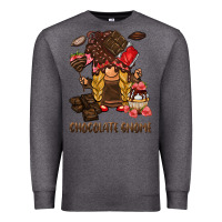 Charcoal Heather chocolate gnome Premium Sweatshirt - BarkalooDesign