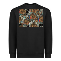 Black Dog Pattern Heavyweight Sweatshirt - CowhideDigitalArt