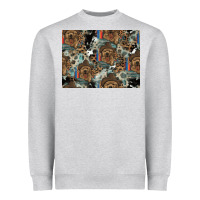Heather Grey Dog Pattern Heavyweight Sweatshirt - CowhideDigitalArt