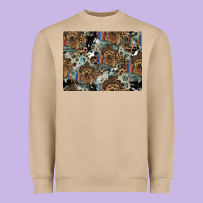 Dog Pattern Heavyweight Sweatshirt Designed By Cowhidedigitalart