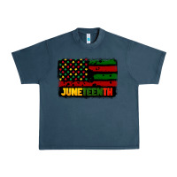 Midnight Navy juneteenth american flag Urban Heavy Tee - CowGirlArtShop