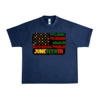 Navy juneteenth american flag Urban Heavy Tee - CowGirlArtShop