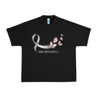 Black pretty white ribbon support lung cancer awareness t shirt Urban Heavy Tee - Craftify