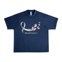 Navy pretty white ribbon support lung cancer awareness t shirt Urban Heavy Tee - Craftify