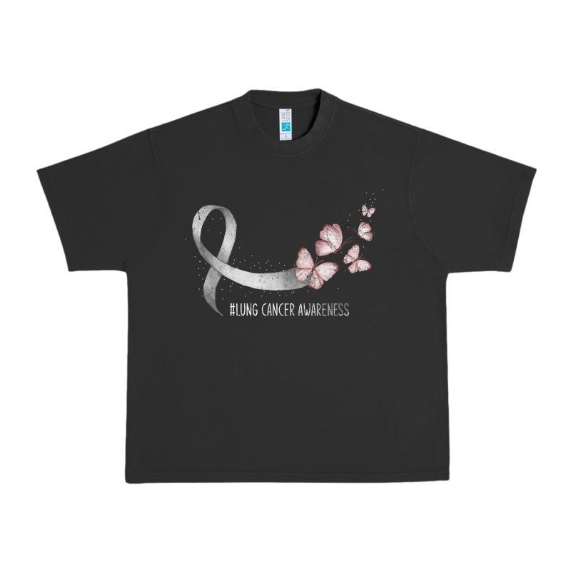 Pretty White Ribbon Support Lung Cancer Awareness T Shirt Urban Heavy Tee by Craftify | Teevron