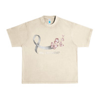 Sandshell pretty white ribbon support lung cancer awareness t shirt Urban Heavy Tee - Craftify