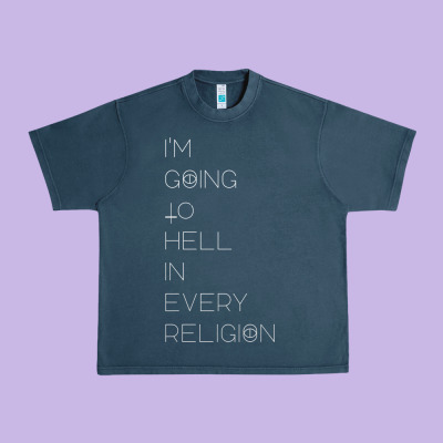 I'm  Going To  Hell In  Every  Religion Urban Heavy Tee Designed By Craftify