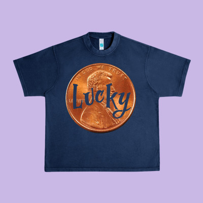 Cute Good Luck Gift - Lucky Penny Urban Heavy Tee Designed By Craftify