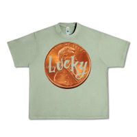 Oil Green Cute Good Luck Gift - Lucky Penny Urban Heavy Tee - Craftify