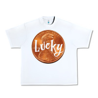 White Cute Good Luck Gift - Lucky Penny Urban Heavy Tee - Craftify