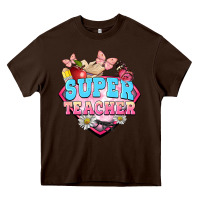 Chocolate Brown super teacher Heavy Core Tee - BarkalooDesign