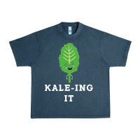 Midnight Navy kaleing it kale art for vegans vegetarians Urban Heavy Tee - Craftify