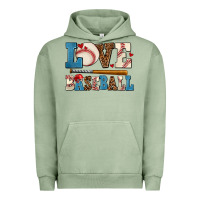 Pigment Oil Green love baseball Urban Hoodie - AdoDesignShop