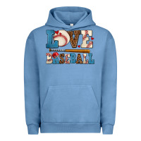 Pigment Pebble Blue love baseball Urban Hoodie - AdoDesignShop