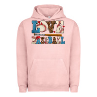 Pigment Salmon love baseball Urban Hoodie - AdoDesignShop