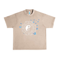French Oak yin yang with butterflies ancient chinese yin yang Urban Heavy Tee - Craftify