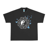 Pigment Black yin yang with butterflies ancient chinese yin yang Urban Heavy Tee - Craftify