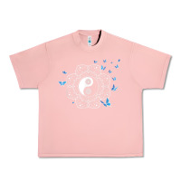 Salmon yin yang with butterflies ancient chinese yin yang Urban Heavy Tee - Craftify