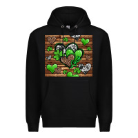 Black st patricks day hearts Premium Hoodie - Jasminsmagicworld