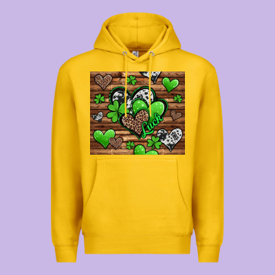 St Patricks Day Hearts Premium Hoodie Designed By Jasminsmagicworld