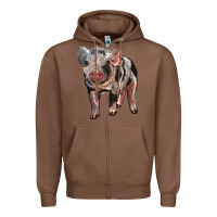 Chestnut Baby Spotted Pig Zipper Hoodie - LillyAllenDesigns