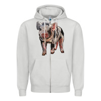 Dove Grey Baby Spotted Pig Zipper Hoodie - LillyAllenDesigns