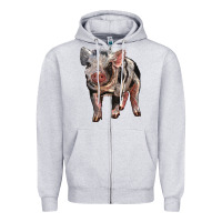 Heather Grey Baby Spotted Pig Zipper Hoodie - LillyAllenDesigns