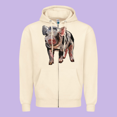 Baby Spotted Pig Zipper Hoodie Designed By Lillyallendesigns