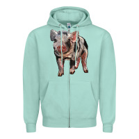 Seafoam Baby Spotted Pig Zipper Hoodie - LillyAllenDesigns
