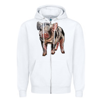 White Baby Spotted Pig Zipper Hoodie - LillyAllenDesigns