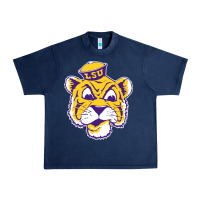 Navy Vintage Louisiana State Tiger Mascot Urban Heavy Tee - Craftify