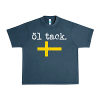 Midnight Navy Swedish Beer Please Ol Tack Urban Heavy Tee - Craftify