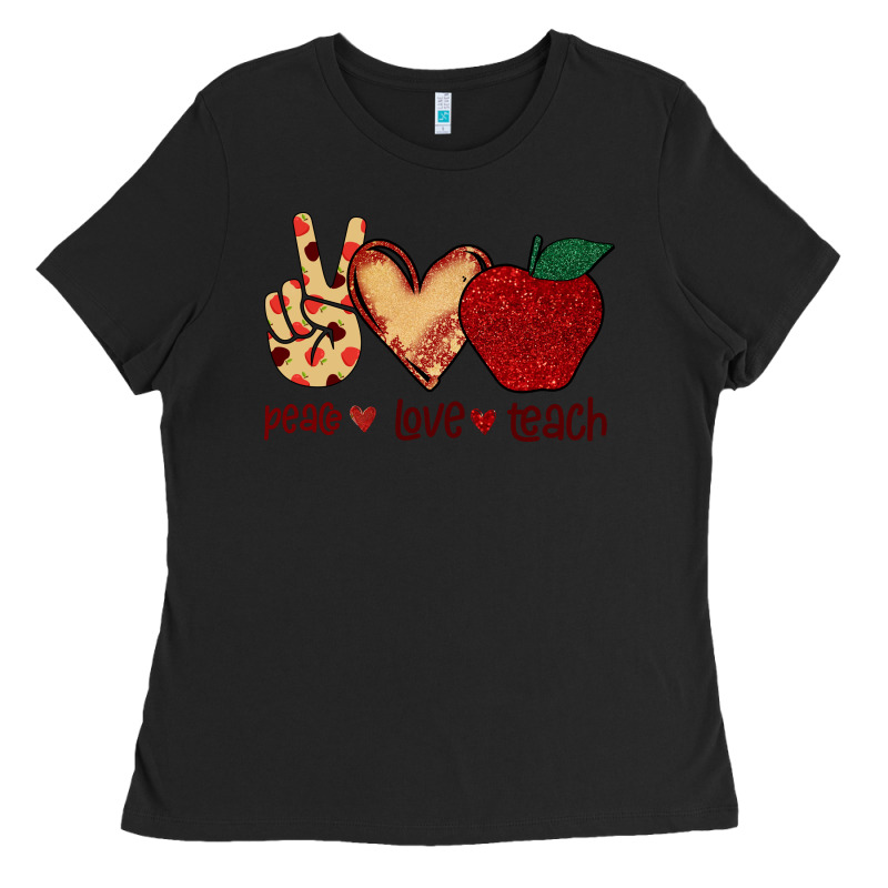 Peace Love Teach Ladies Tee by Bettercallsaul | Teevron
