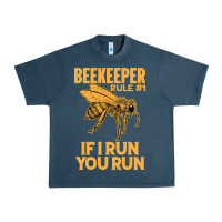 Midnight Navy bee beekeeper if i run you run bumble bee humour 449 hive beekeeping Urban Heavy Tee - Craftify