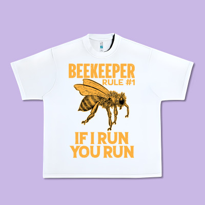 Bee Beekeeper If I Run You Run Bumble Bee Humour 449 Hive Beekeeping Urban Heavy Tee Designed By Craftify