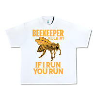 White bee beekeeper if i run you run bumble bee humour 449 hive beekeeping Urban Heavy Tee - Craftify
