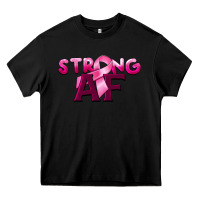 Black strong af breast cancer Heavy Core Tee - BarkalooDesign