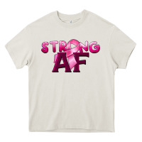 Cream strong af breast cancer Heavy Core Tee - BarkalooDesign