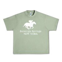 Oil Green Saratoga Springs New York Horse Racing Jockey Urban Heavy Tee - Craftify
